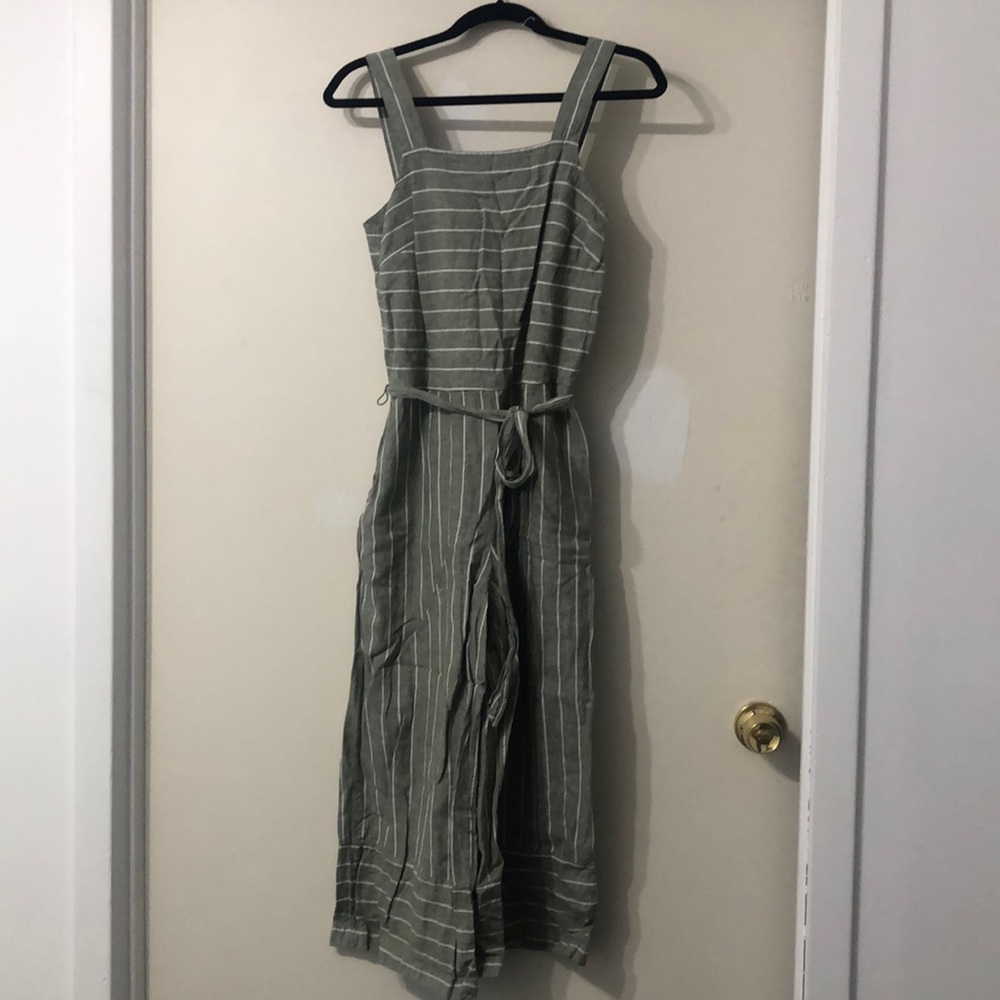 Muted Green Wide Leg Jumpsuit